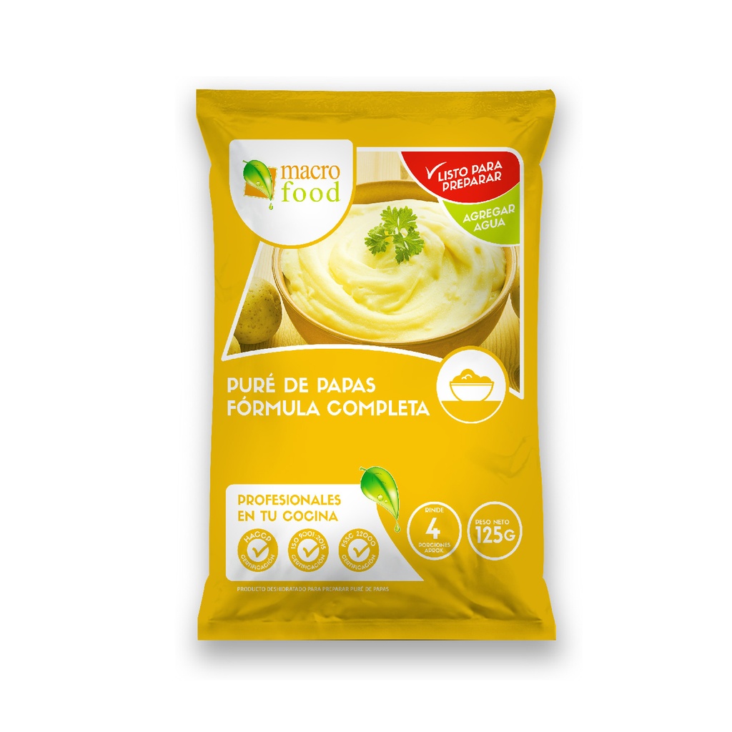 PURÉ FORMULA COMPLETA MACROFOOD 125 Grs.