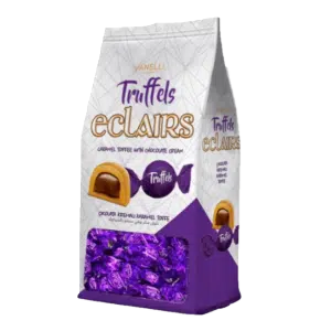 BOMBONES TOFFEE CON CREMA SABOR CHOCOLATE TRUTTELS 120 Grs. (MORADO)