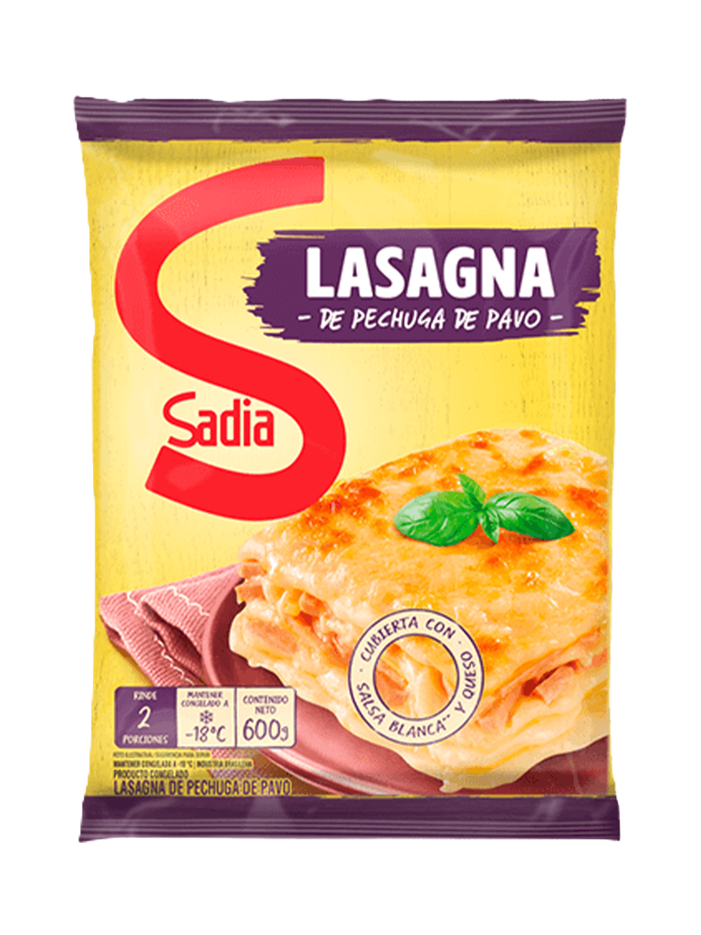LASAGNA PECHUGA DE PAVO SADIA 600 Grs.