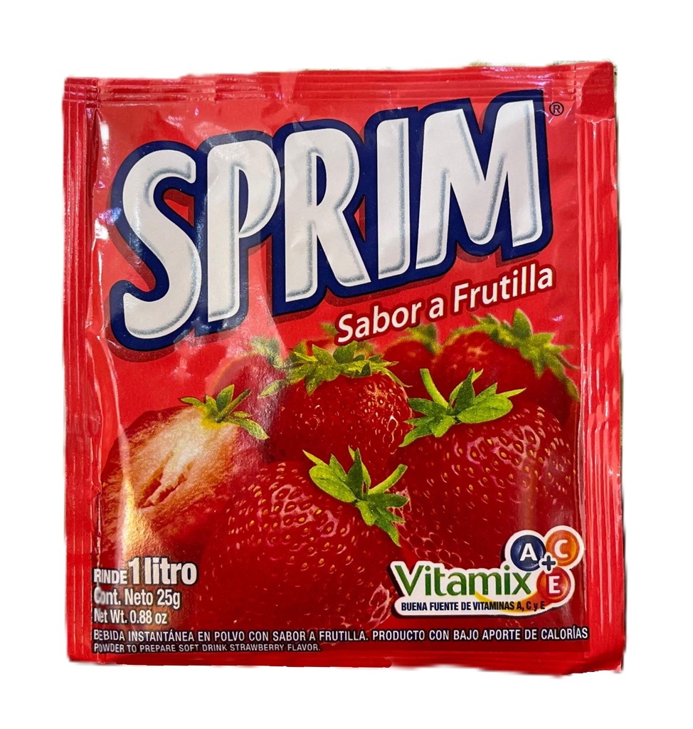 JUGO EN POLVO SABOR FRUTILLA SPRIM 25 Grs.