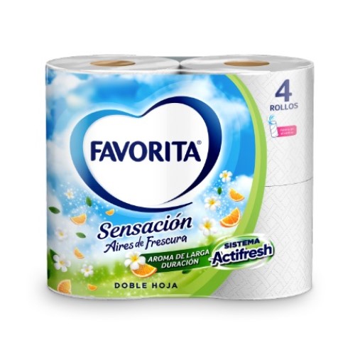 PAPEL HIGIENICO SENSACION 4 UN. FAVORITA 22 Mts.