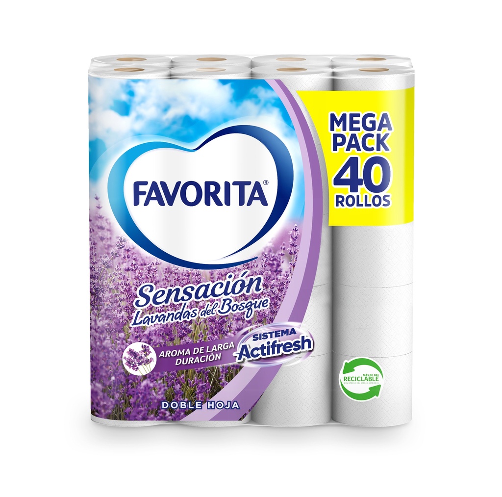 PAPEL HIGIENICO SENSACION WINTER 40 UN. FAVORITA 22 Mts.