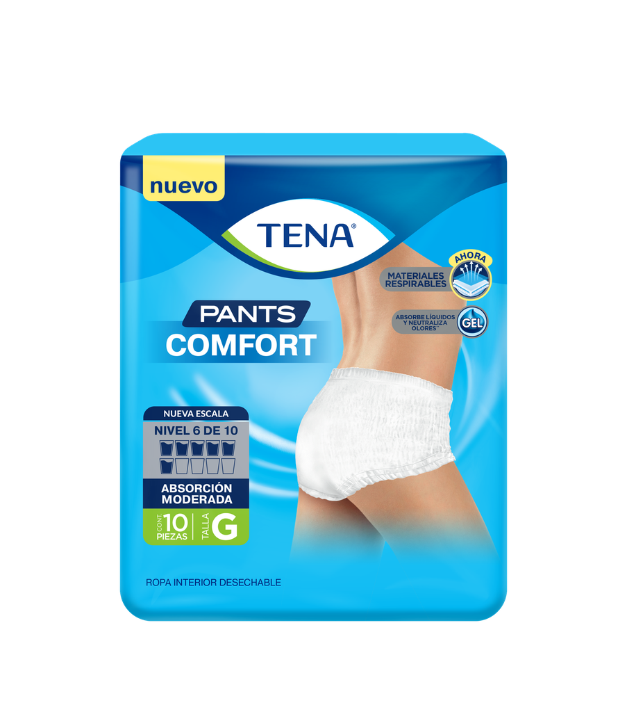 ROPA INTERIOR PANTS COMFORT TALLA L TENA 10 Unidades