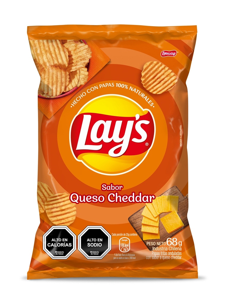 PAPAS FRITAS SABOR CHEDDAR LAYS 68 Grs.
