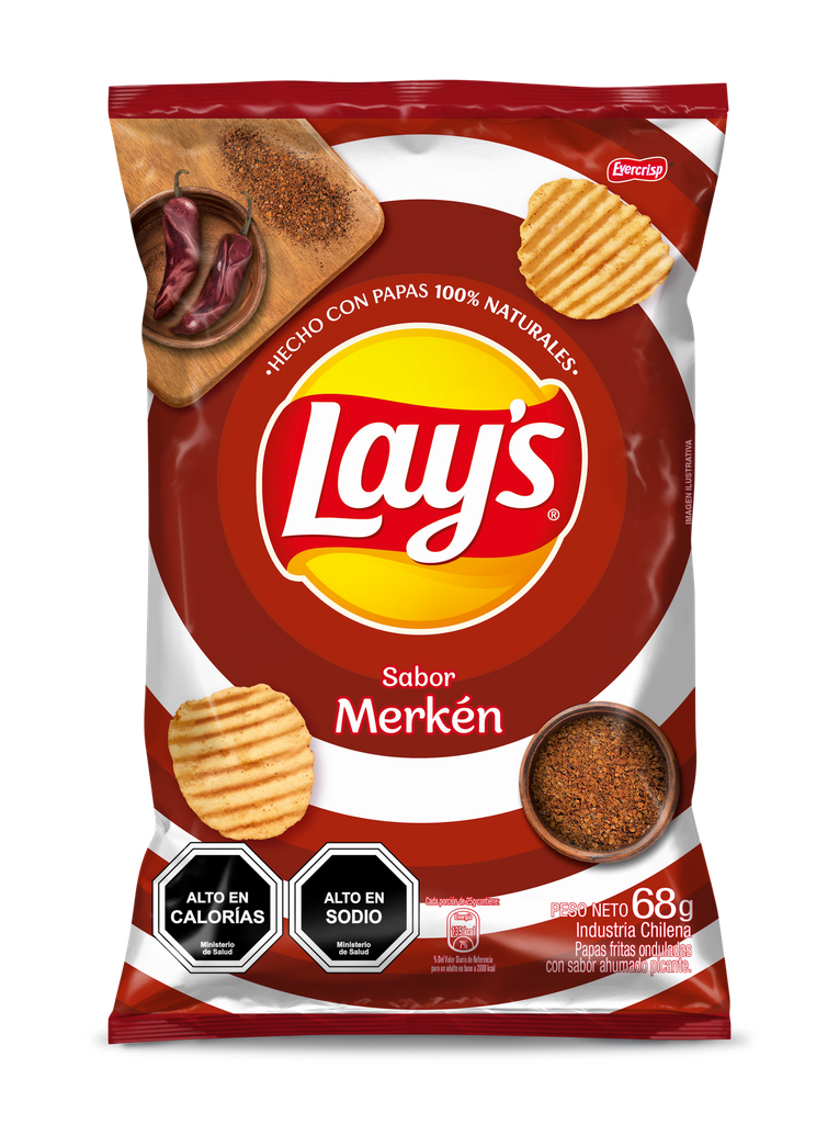 PAPAS FRITAS SABOR MERKEN LAYS 68 Grs.