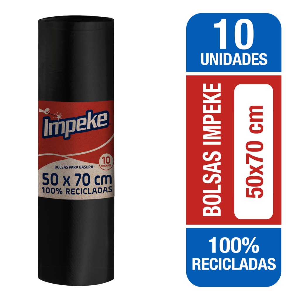 BOLSAS BASURA ECONÓMICAS 50x70 IMPEKE 10 Unidades