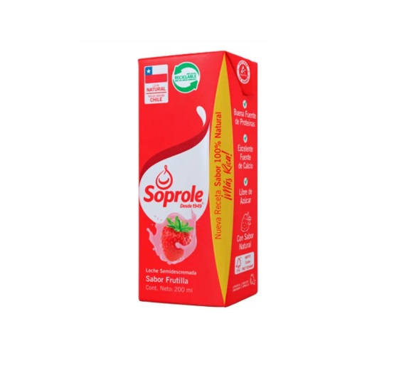 LECHE FRUTILLA BOMBILLIN SOPROLE 200 ML