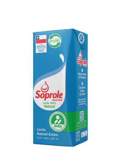 LECHE BLANCA ENTERA BOMBILLIN SOPROLE 200 ML