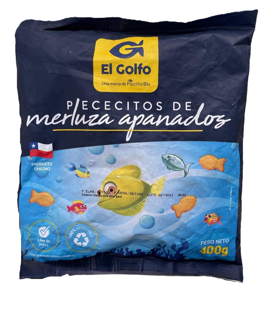 PECECITOS APANADOS MERLUZA GAYI EL GOLFO 400 Grs.