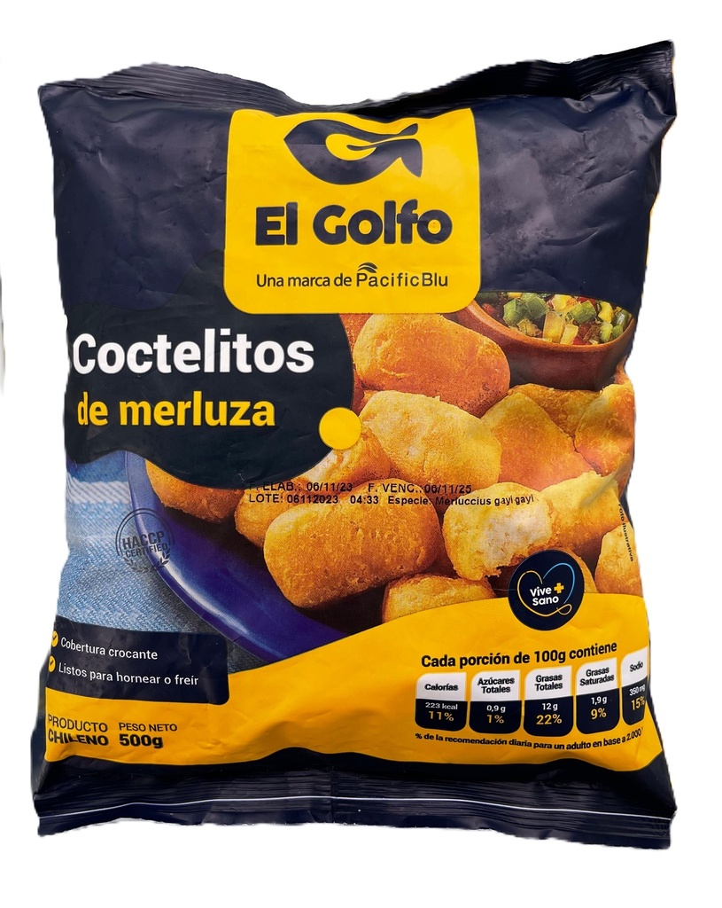 COCTELITOS DE MERLUZA REBOZADOS EL GOLFO 500 Grs.