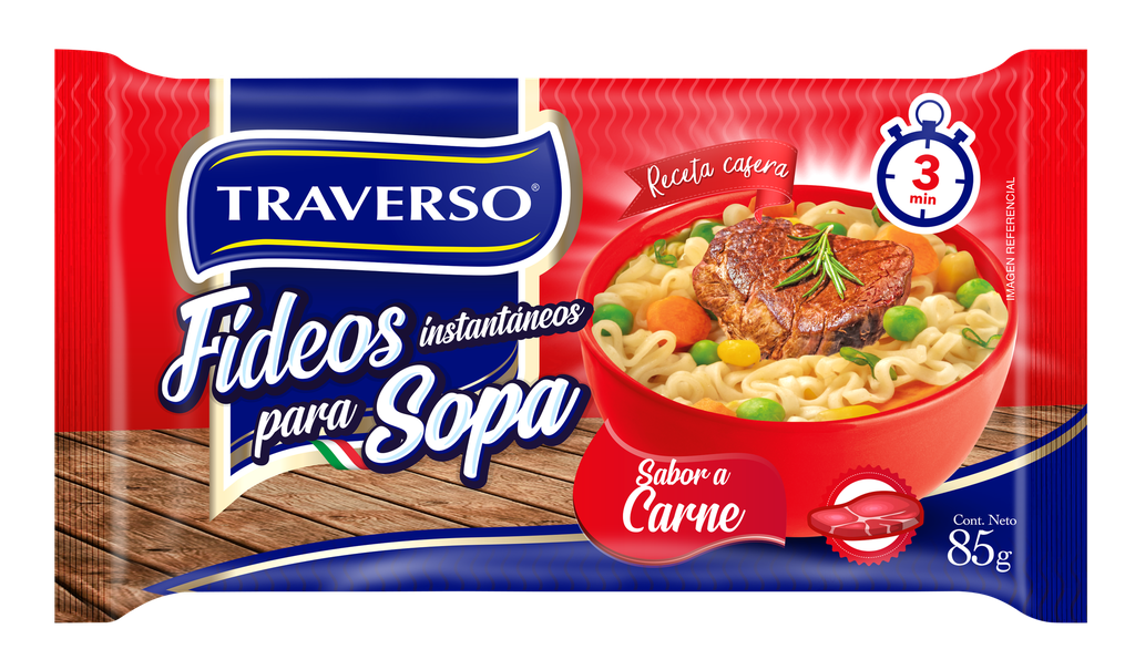 FIDEOS INSTANTANEOS SACHET SABOR CARNE 85 Grs.