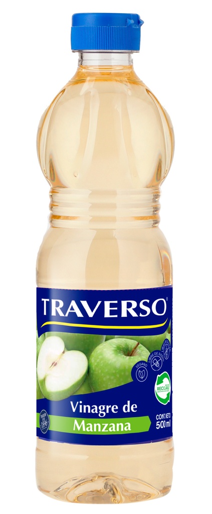 VINAGRE MANZANA PET TRAVERSO 500 Grs.