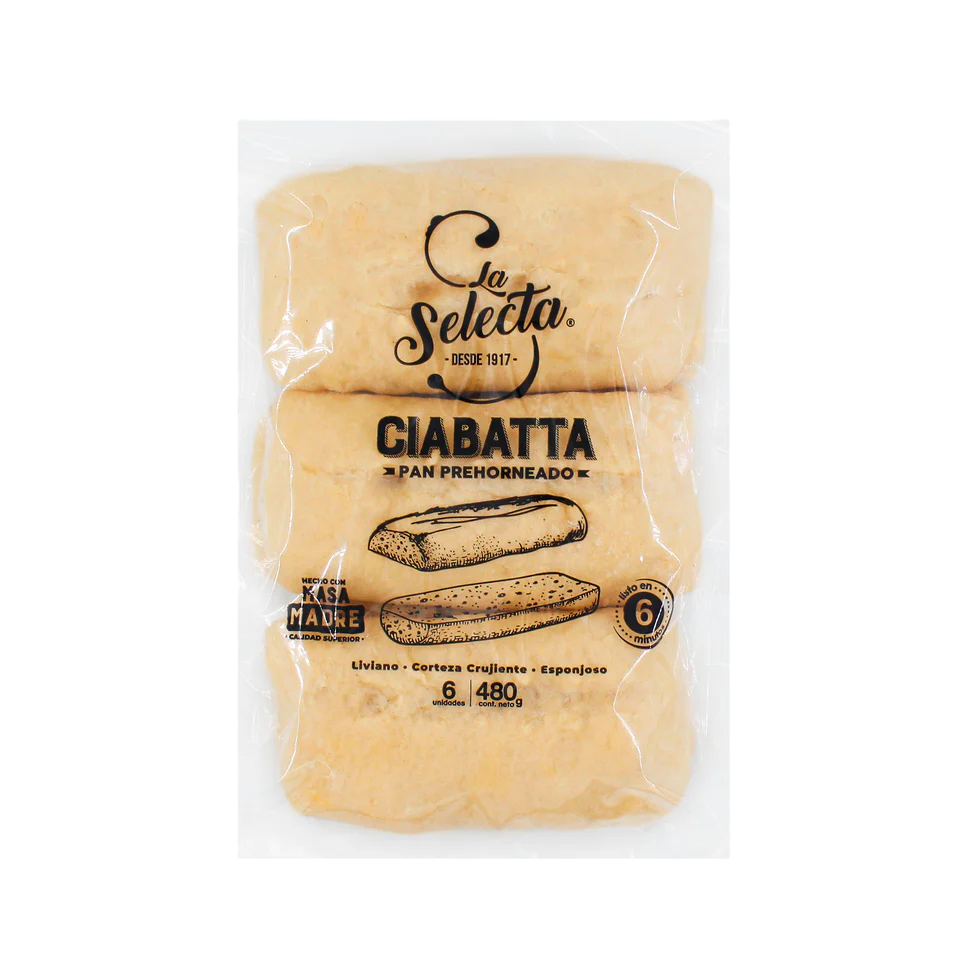 PAN ATM CIABATTA RUSTICA LA SELECTA 480 Grs.
