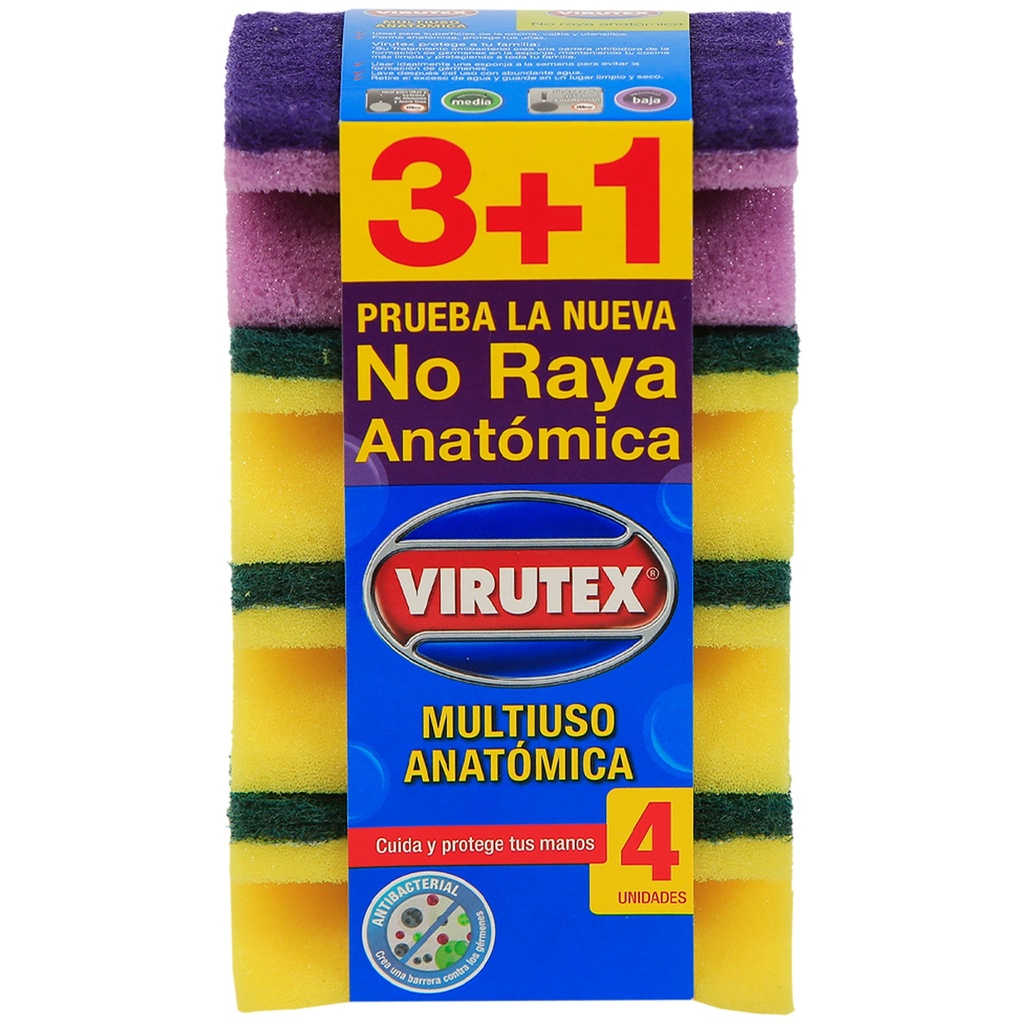 ESPONJA ACANALADA CLÁSICA 3+1 VIRUTEX