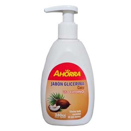 JABON GLICERINA COCO C/VALVULA AHORRA 340 ML