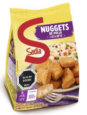 NUGGETS POLLO CROCANTE SADIA 300 Grs.