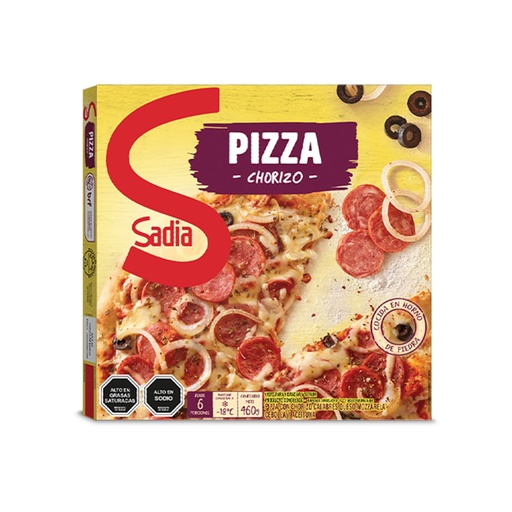PIZZA CHORIZO QUESO CEBOLLA ACEITUNA SADIA 460 Grs.
