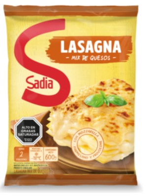 LASAGNA MIX QUESOS SADIA 600 Grs.