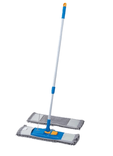 MOPA PLANA DE MICROFIBRA C/MANGO EXTENDIBLE + CABEZAL GIRATORIO AILEDA