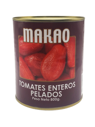 TOMATES ENTEROS PELADOS LATA MAKAO 800 Grs.