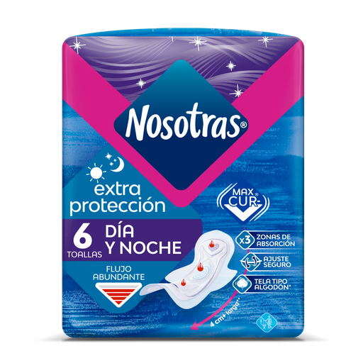 TOALLA HIGIENICA EXTRA PROTECCION SUAVE NOSOTRAS 6 Unidades
