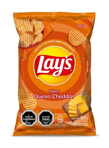 PAPAS FRITAS SABOR CHEDDAR LAYS 68 Grs.