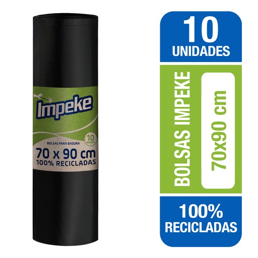 BOLSAS BASURA ECONÓMICAS 70x90 IMPEKE 10 Unidades