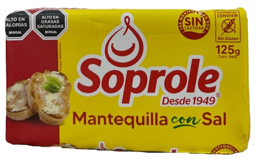 MANTEQUILLA PAN C/SAL SOPROLE 125 Grs.