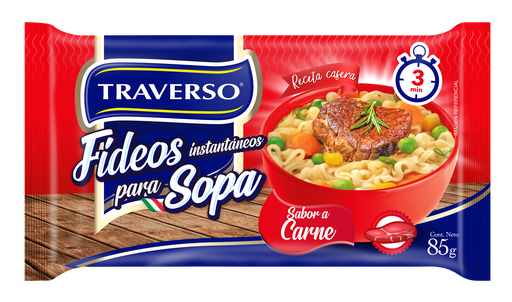 FIDEOS INSTANTANEOS SACHET SABOR CARNE 85 Grs.